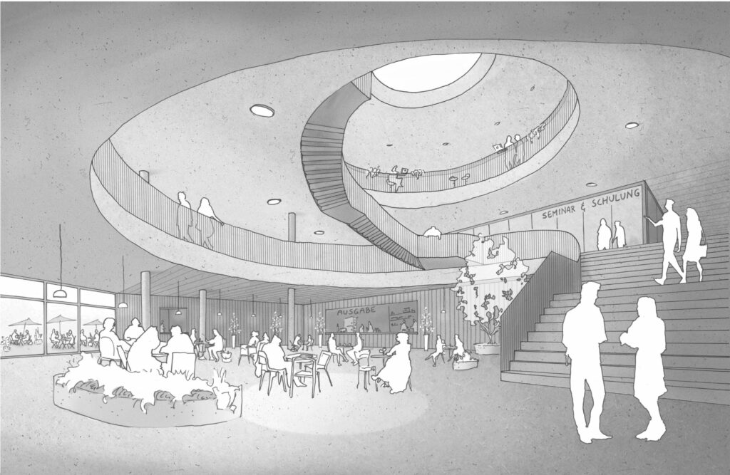 Sketch of an Atrium, for Schenker Salvi Weber Architekten